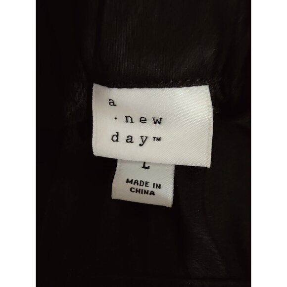 A New Day A.N.A. Black A-Line Voluminous Dressy Pull On Maxi Skirt L W34 L40 - Picture 5 of 5